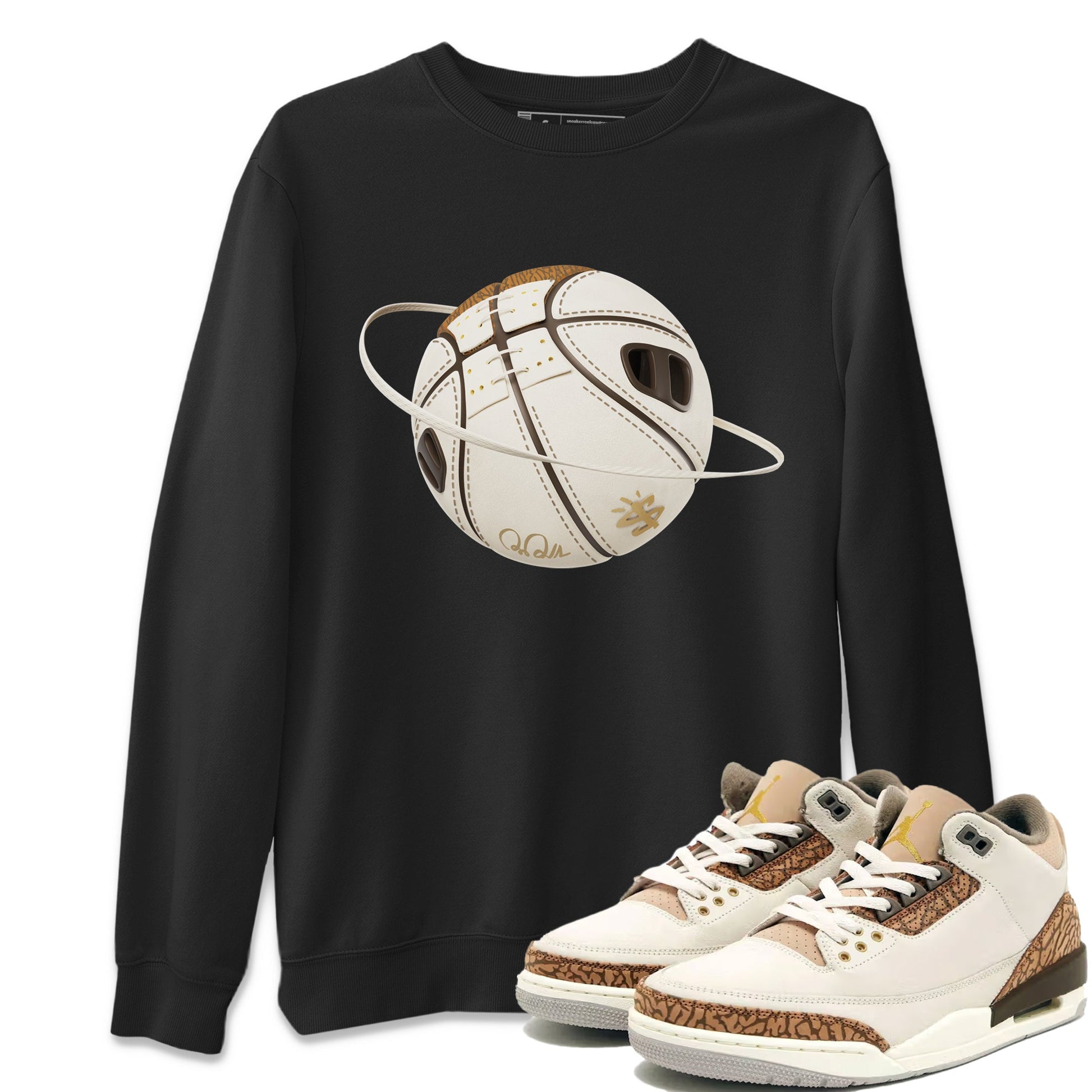 Air Jordan 3 Palomino Sneaker Match Tees Basketball Planet Sneaker Tees AJ3 Palomino Sneaker Release Tees Unisex Shirts Black 1