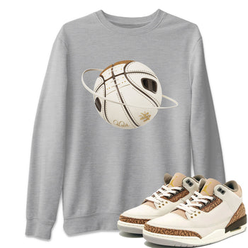 Air Jordan 3 Palomino Sneaker Match Tees Basketball Planet Sneaker Tees AJ3 Palomino Sneaker Release Tees Unisex Shirts Heather Grey 1