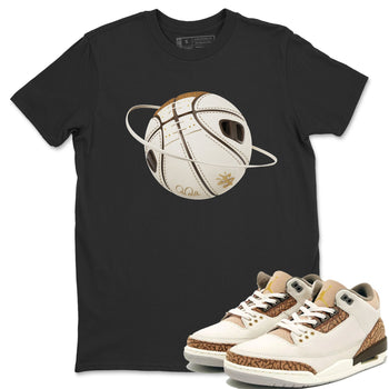 Air Jordan 3 Palomino Sneaker Match Tees Basketball Planet Sneaker Tees AJ3 Palomino Sneaker Release Tees Unisex Shirts Black 1