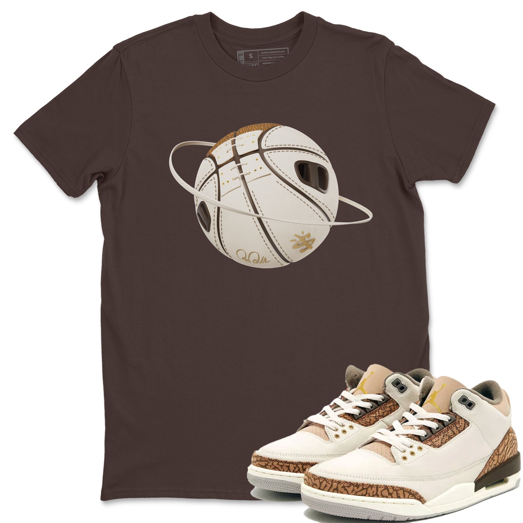 Air Jordan 3 Palomino Sneaker Match Tees Basketball Planet Sneaker Tees AJ3 Palomino Sneaker Release Tees Unisex Shirts Dark Chocolate 1