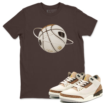 Air Jordan 3 Palomino Sneaker Match Tees Basketball Planet Sneaker Tees AJ3 Palomino Sneaker Release Tees Unisex Shirts Dark Chocolate 1