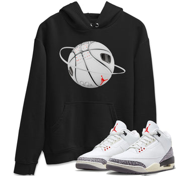 Air Jordan 3 White Cement Sneaker Match Tees Basketball Planet Sneaker Tees AJ3 White Cement Sneaker Release Tees Unisex Shirts Black 1