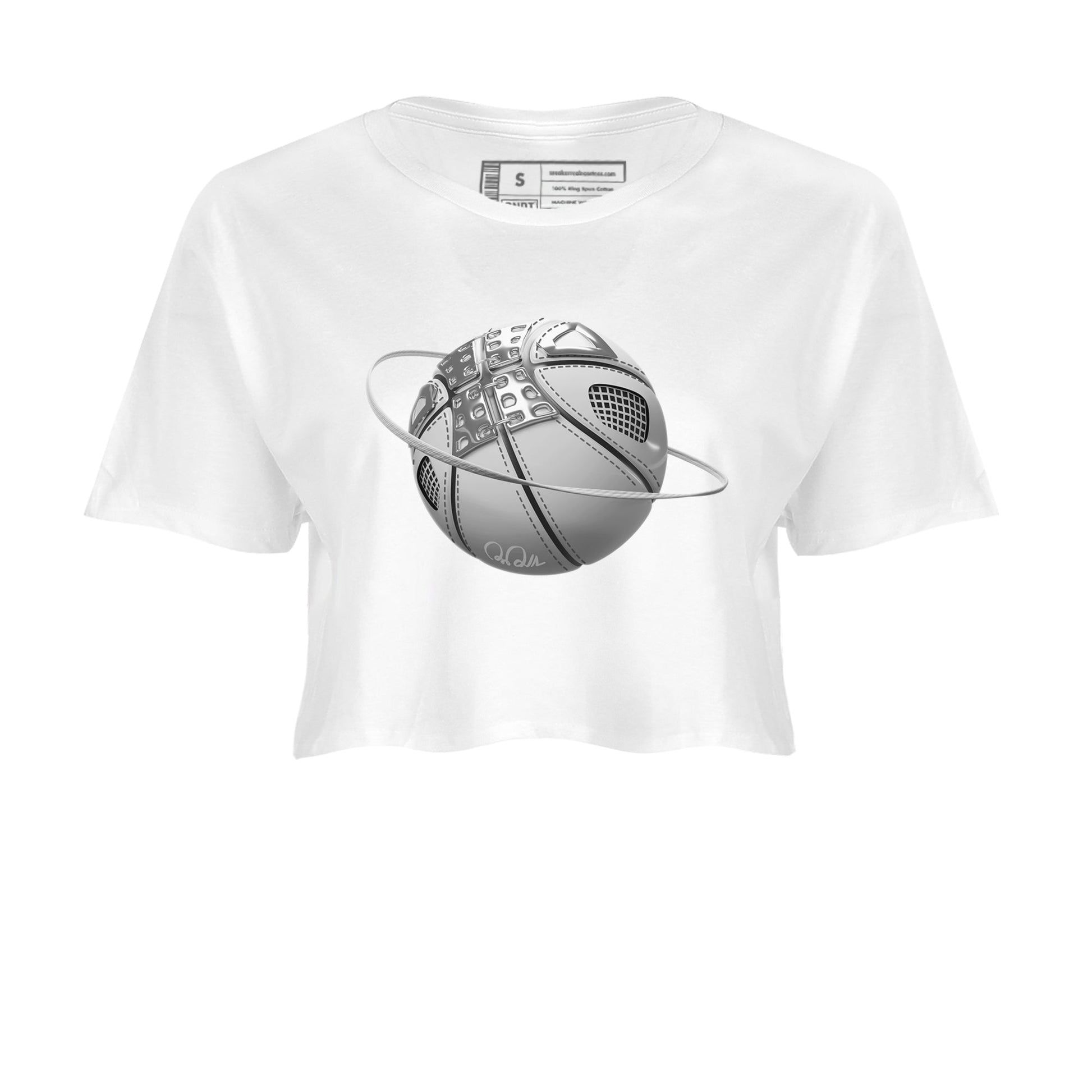 Air Jordan 4 Light Iron Ore shirt to match jordans Basketball Planet sneaker tees AJ4 Frozen Moments SNRT Sneaker Release Tees White 2 Crop T-Shirt