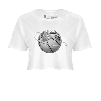 Air Jordan 4 Light Iron Ore shirt to match jordans Basketball Planet sneaker tees AJ4 Frozen Moments SNRT Sneaker Release Tees White 2 Crop T-Shirt