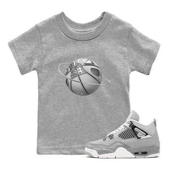 Air Jordan 4 Light Iron Ore shirt to match jordans Basketball Planet sneaker tees AJ4 Frozen Moments SNRT Sneaker Release Tees Baby Toddler Heather Grey 1 T-Shirt