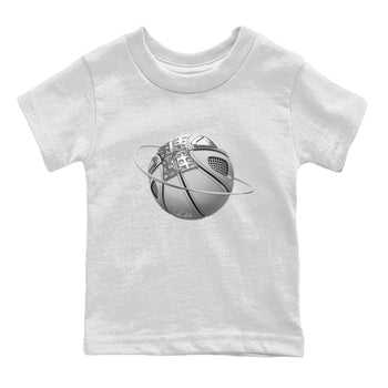 Air Jordan 4 Light Iron Ore shirt to match jordans Basketball Planet sneaker tees AJ4 Frozen Moments SNRT Sneaker Release Tees Baby Toddler White 2 T-Shirt