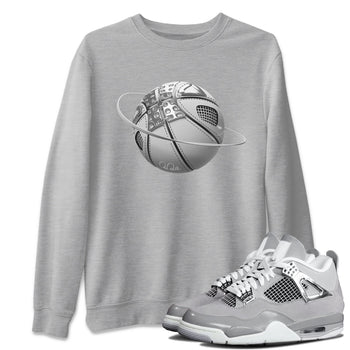 Air Jordan 4 Light Iron Ore shirt to match jordans Basketball Planet sneaker tees AJ4 Frozen Moments SNRT Sneaker Release Tees Unisex Heather Grey 1 T-Shirt