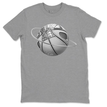 Air Jordan 4 Light Iron Ore shirt to match jordans Basketball Planet sneaker tees AJ4 Frozen Moments SNRT Sneaker Release Tees Unisex Heather Grey 2 T-Shirt