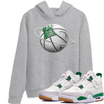 Air Jordan 4 Pine Green Sneaker Match Tees Basketball Planet Sneaker Tees AJ4 Pine Green Sneaker Release Tees Unisex Shirts Heather Grey 1