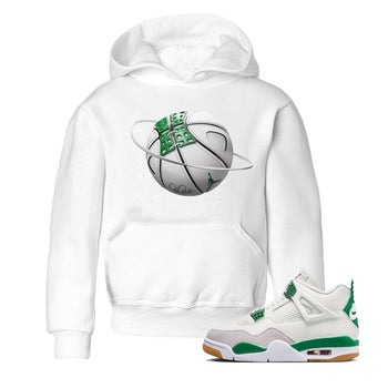 Jordan 4 Pine Green SB Sneaker Match Tees Basketball Planet Sneaker Tees AJ4 Pine Green SB Sneaker Tees Sneaker Release Shirts Kids Shirts White 1