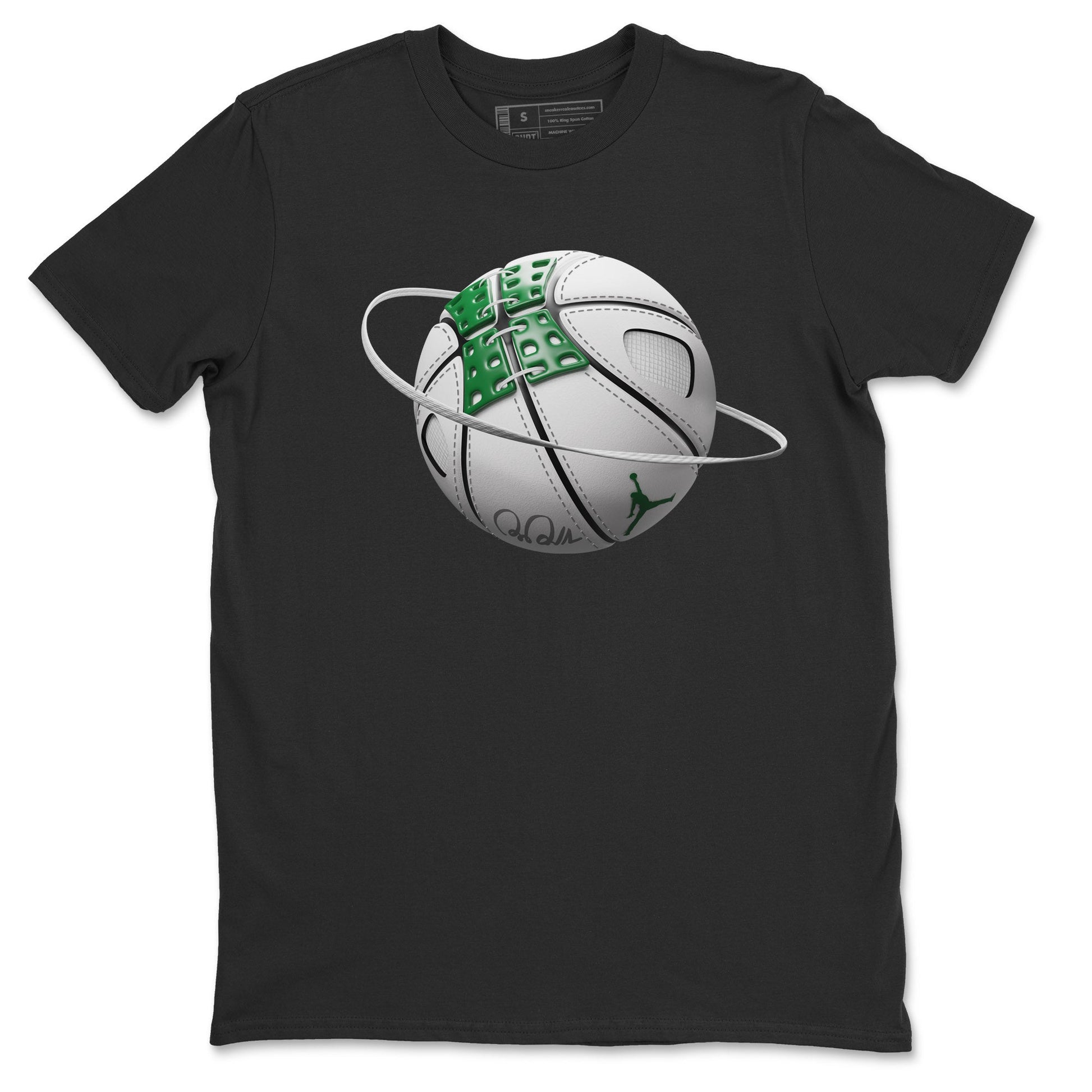 Air Jordan 4 Pine Green Sneaker Match Tees Basketball Planet Sneaker Tees AJ4 Pine Green Sneaker Release Tees Unisex Shirts Black 2