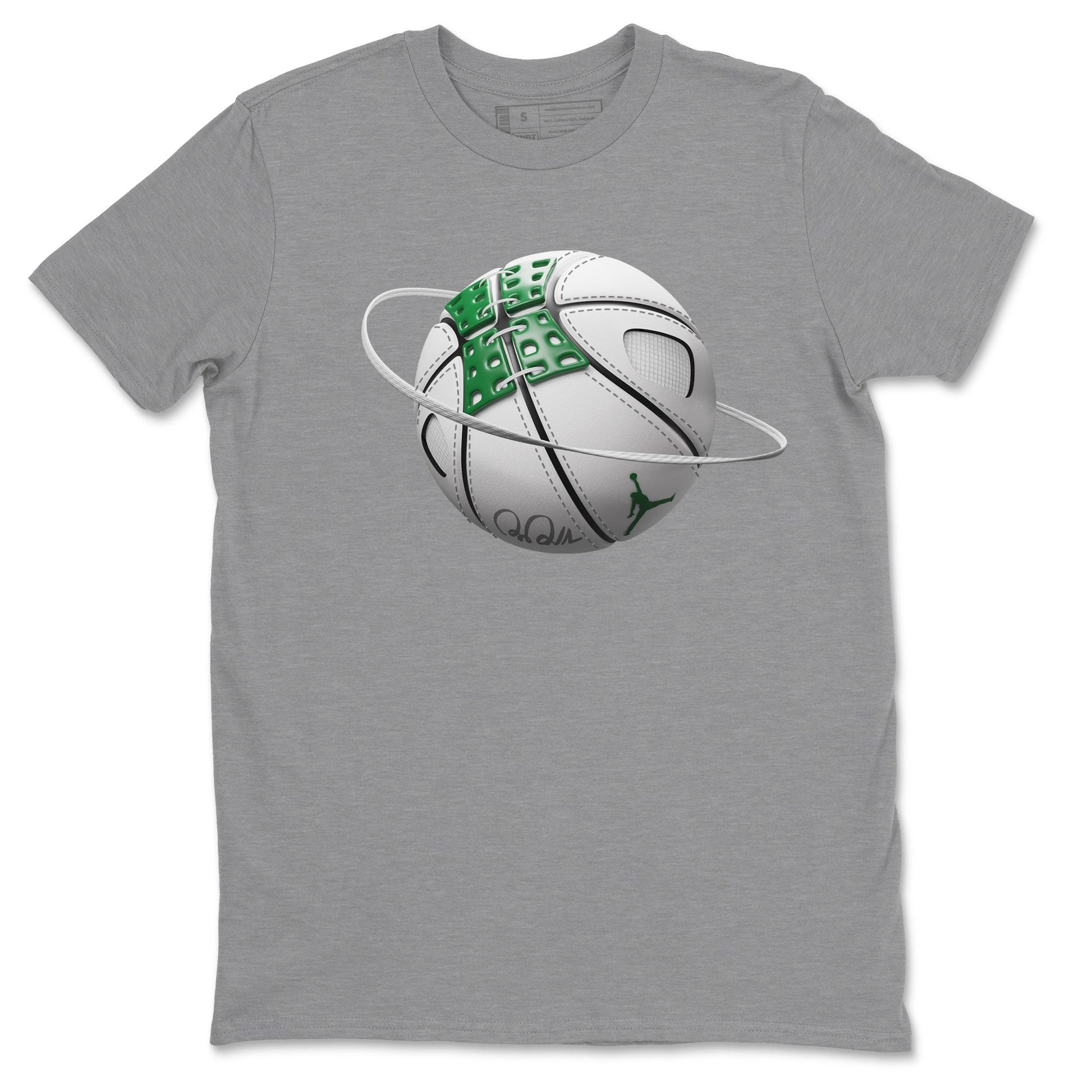 Air Jordan 4 Pine Green Sneaker Match Tees Basketball Planet Sneaker Tees AJ4 Pine Green Sneaker Release Tees Unisex Shirts Heather Grey 2