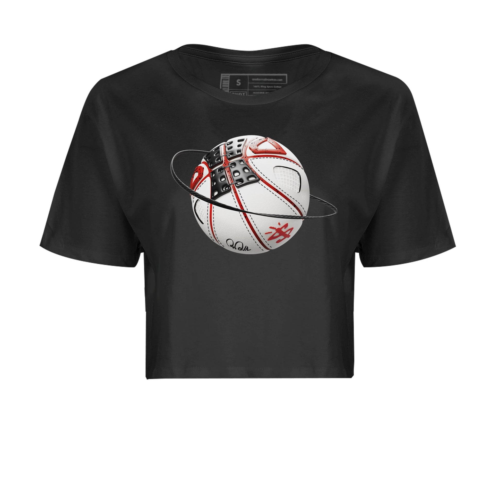 Air Jordan 4 Red Cement Sneaker Match Tees Basketball Planet Sneaker Tees AJ4 Retro OG Red Cement Sneaker Release Tees Women's Shirts Black 2