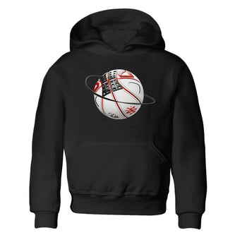 Air Jordan 4 Red Cement Sneaker Match Tees Basketball Planet Sneaker Tees AJ4 Retro OG Red Cement Sneaker Release Tees Kids Shirts Black 2