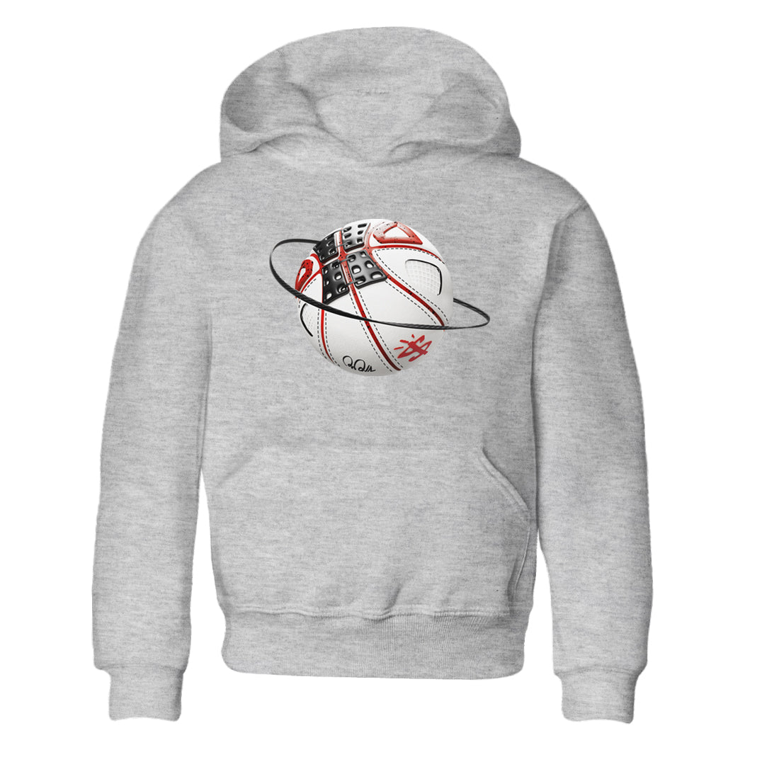 Air Jordan 4 Red Cement Sneaker Match Tees Basketball Planet Sneaker Tees AJ4 Retro OG Red Cement Sneaker Release Tees Kids Shirts Heather Grey 2