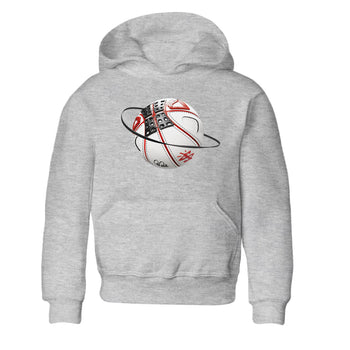 Air Jordan 4 Red Cement Sneaker Match Tees Basketball Planet Sneaker Tees AJ4 Retro OG Red Cement Sneaker Release Tees Kids Shirts Heather Grey 2