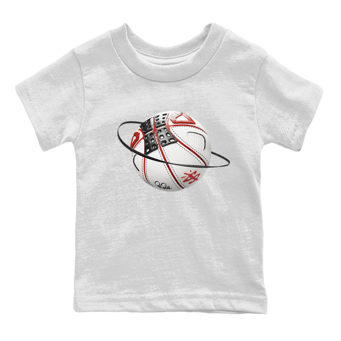 Air Jordan 4 Red Cement Sneaker Match Tees Basketball Planet Sneaker Tees AJ4 Retro OG Red Cement Sneaker Release Tees Kids Shirts White 2