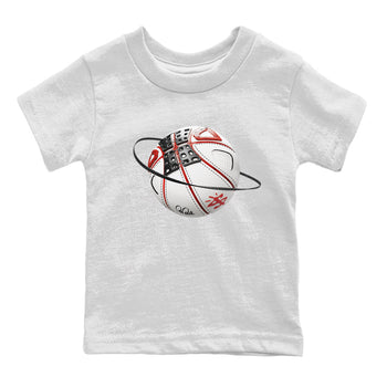 Air Jordan 4 Red Cement Sneaker Match Tees Basketball Planet Sneaker Tees AJ4 Retro OG Red Cement Sneaker Release Tees Kids Shirts White 2