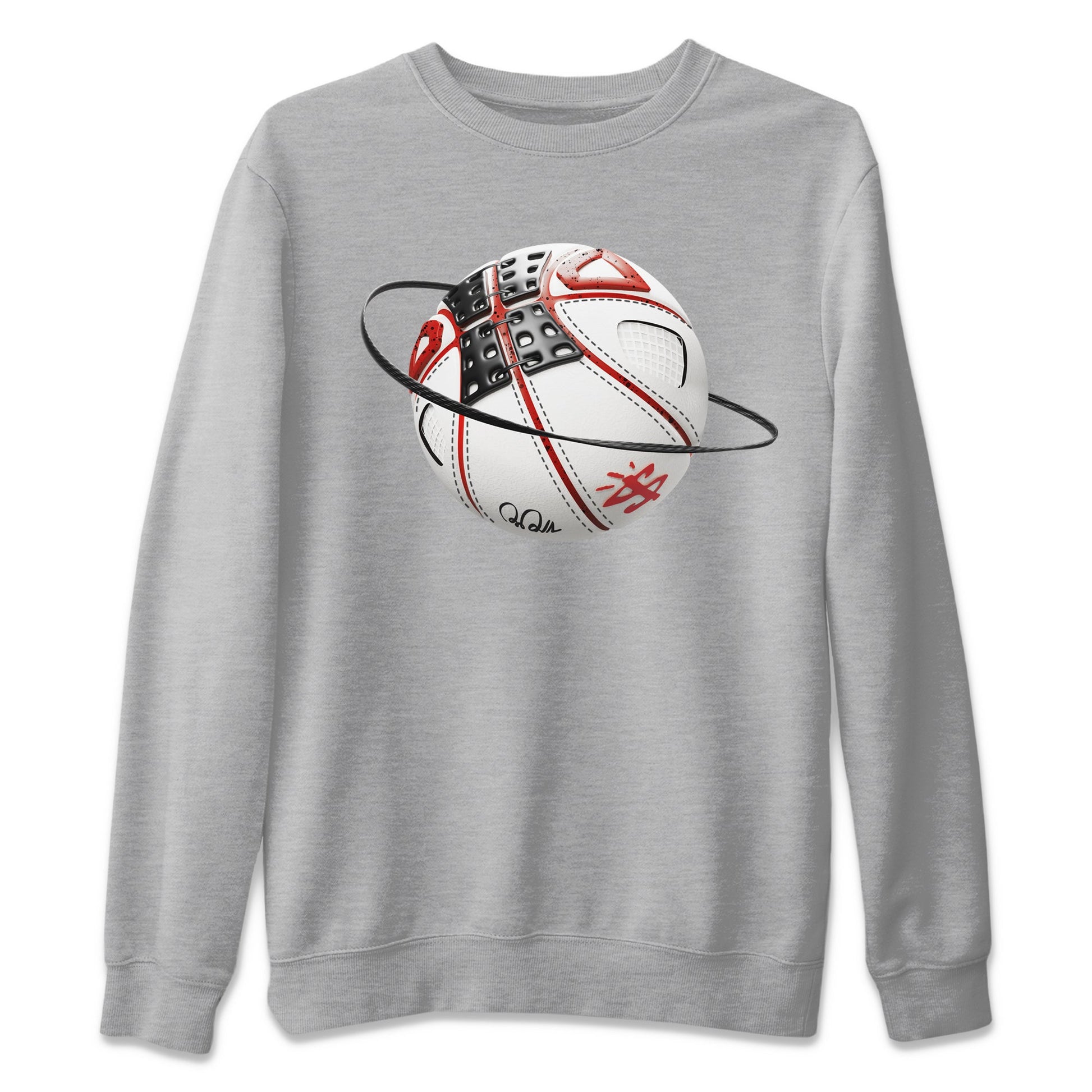 Air Jordan 4 Red Cement Sneaker Match Tees Basketball Planet Sneaker Tees AJ4 Retro OG Red Cement Sneaker Release Tees Unisex Shirts Heather Grey 2