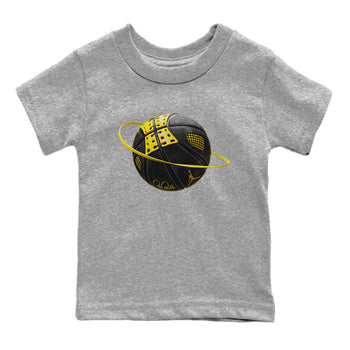 Air Jordan 4 Thunder Sneaker Match Tees Basketball Planet Sneaker Tees AJ4 Thunder Jumpman Sneaker Release Tees Kids Shirts Heather Grey 2