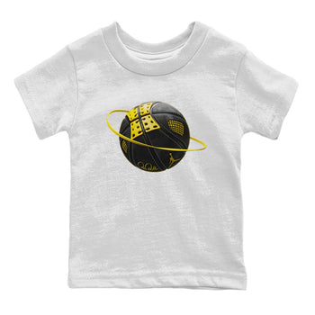 Air Jordan 4 Thunder Sneaker Match Tees Basketball Planet Sneaker Tees AJ4 Thunder Jumpman Sneaker Release Tees Kids Shirts White 2