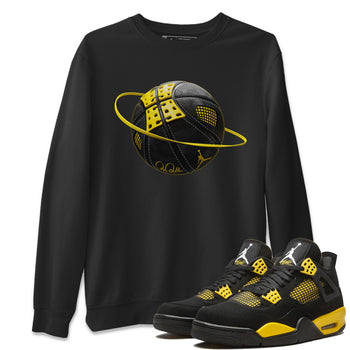 Air Jordan 4 Thunder Sneaker Match Tees Basketball Planet Sneaker Tees AJ4 Thunder Jumpman Sneaker Release Tees Unisex Shirts Black 1