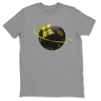Air Jordan 4 Thunder Sneaker Match Tees Basketball Planet Sneaker Tees AJ4 Thunder Jumpman Sneaker Release Tees Unisex Shirts Heather Grey 2