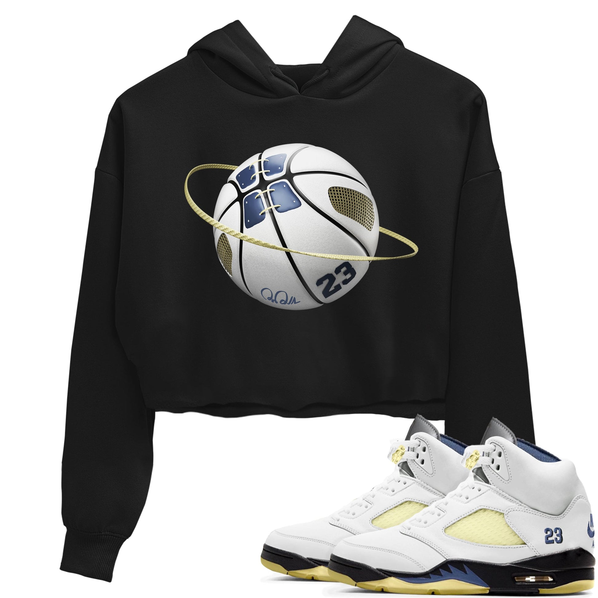 Air Jordan 5 A Ma Maniere x Photon Dust shirt to match jordans Basketball Planet sneaker tees Jordan 5 A Ma Maniere "Dawn" SNRT Sneaker Release Tees Black 1 Crop T-Shirt