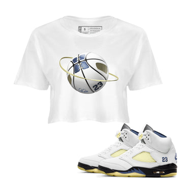 Air Jordan 5 A Ma Maniere x Photon Dust shirt to match jordans Basketball Planet sneaker tees Jordan 5 A Ma Maniere "Dawn" SNRT Sneaker Release Tees White 1 Crop T-Shirt