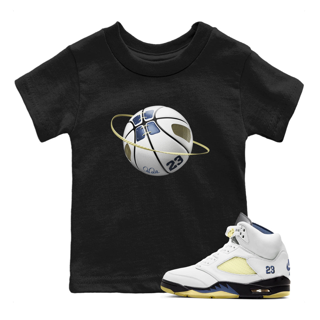 Air Jordan 5 A Ma Maniere x Photon Dust shirt to match jordans Basketball Planet sneaker tees Jordan 5 A Ma Maniere "Dawn" SNRT Sneaker Release Tees Baby Toddler Black 1 T-Shirt
