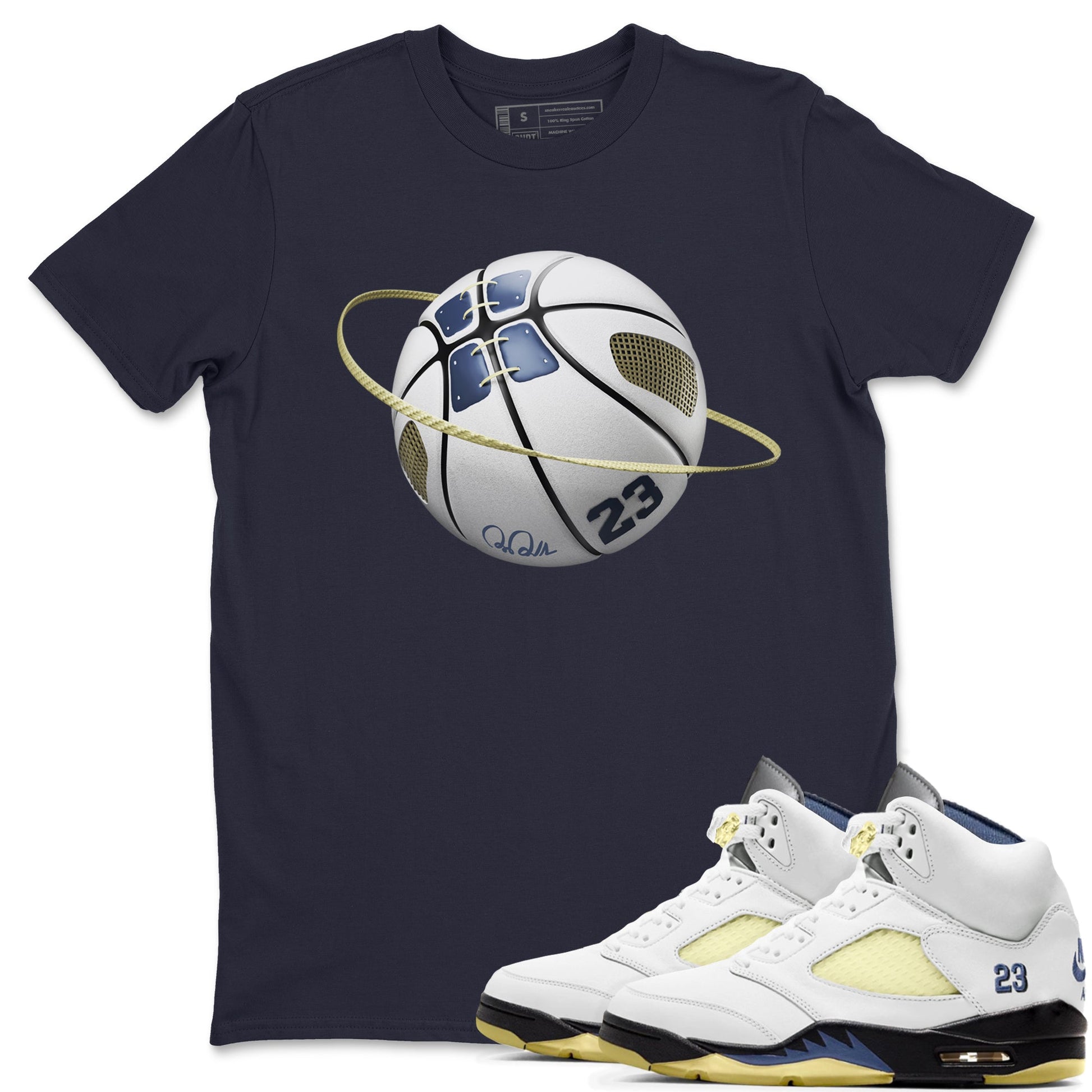 Air Jordan 5 A Ma Maniere x Photon Dust shirt to match jordans Basketball Planet sneaker tees Jordan 5 A Ma Maniere "Dawn" SNRT Sneaker Release Tees Unisex Navy 1 T-Shirt