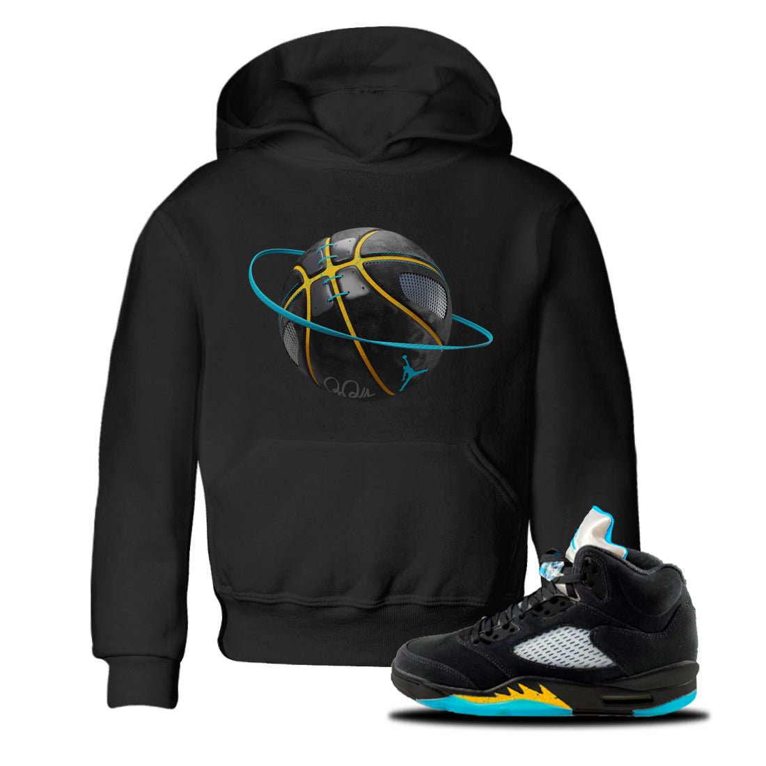 Jordan 5 Aqua Sneaker Match Tees Basketball Planet Sneaker Tees Jordan 5 Aqua Sneaker Release Tees Kids Shirts