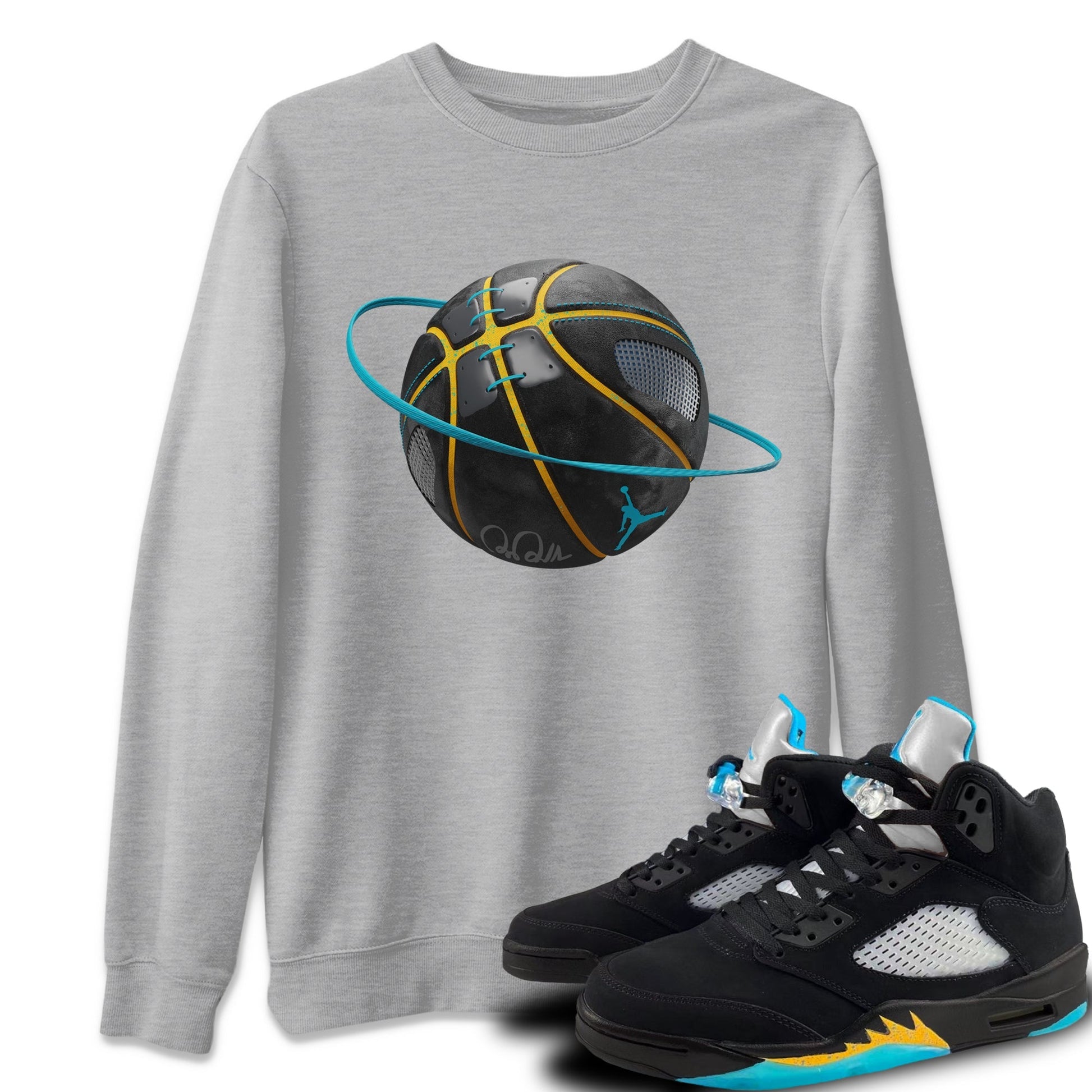Jordan 5 Aqua Sneaker Match Tees Basketball Planet Sneaker Tees Jordan 5 Aqua Sneaker Release Tees Unisex Shirts