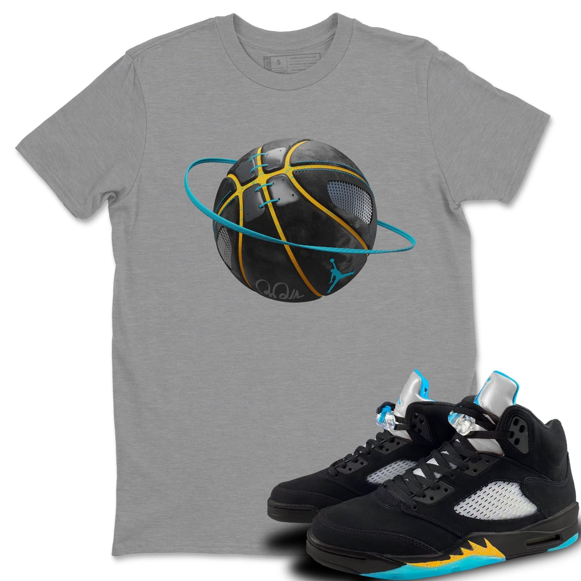 Jordan 5 Aqua Sneaker Match Tees Basketball Planet Sneaker Tees Jordan 5 Aqua Sneaker Release Tees Unisex Shirts