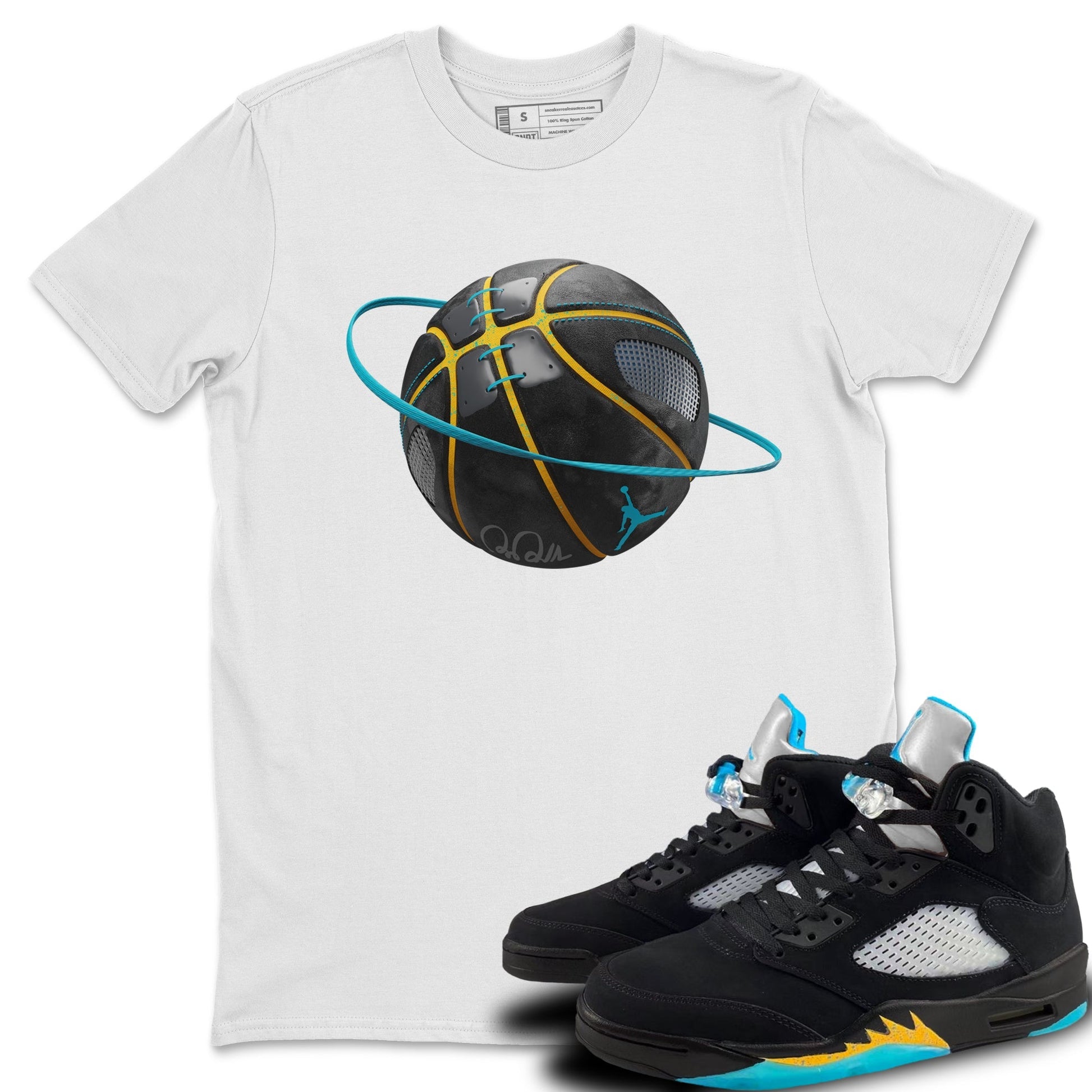 Jordan 5 Aqua Sneaker Match Tees Basketball Planet Sneaker Tees Jordan 5 Aqua Sneaker Release Tees Unisex Shirts