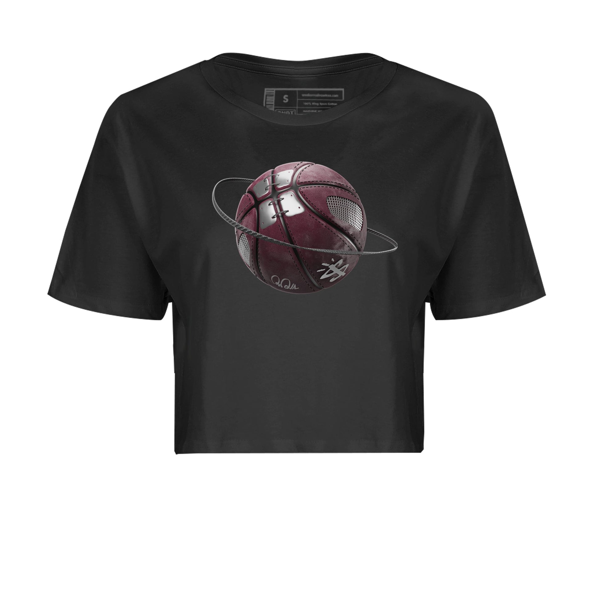 Air Jordan 5 Burgundy Sneaker Match Tees Basketball Planet Sneaker Tees AJ5 Burgundy Sneaker Release Tees Women's Shirts Black 2