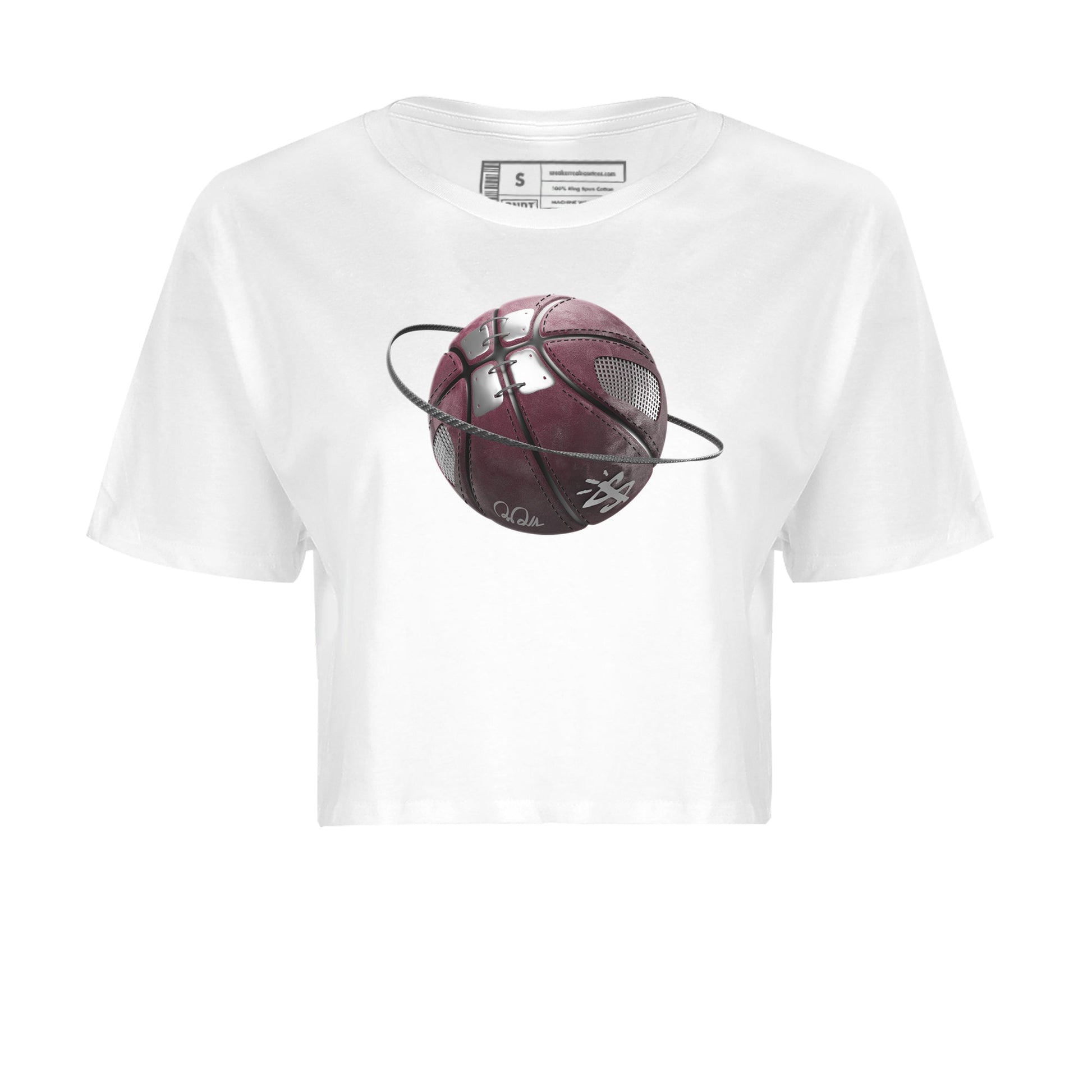 Air Jordan 5 Burgundy Sneaker Match Tees Basketball Planet Sneaker Tees AJ5 Burgundy Sneaker Release Tees Women's Shirts White 2