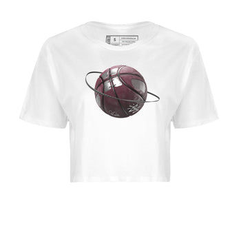 Air Jordan 5 Burgundy Sneaker Match Tees Basketball Planet Sneaker Tees AJ5 Burgundy Sneaker Release Tees Women's Shirts White 2