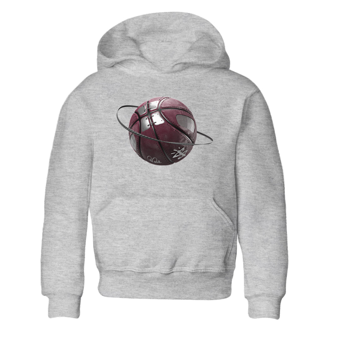 Air Jordan 5 Burgundy Sneaker Match Tees Basketball Planet Sneaker Tees AJ5 Burgundy Sneaker Release Tees Kids Shirts Heather Grey 2