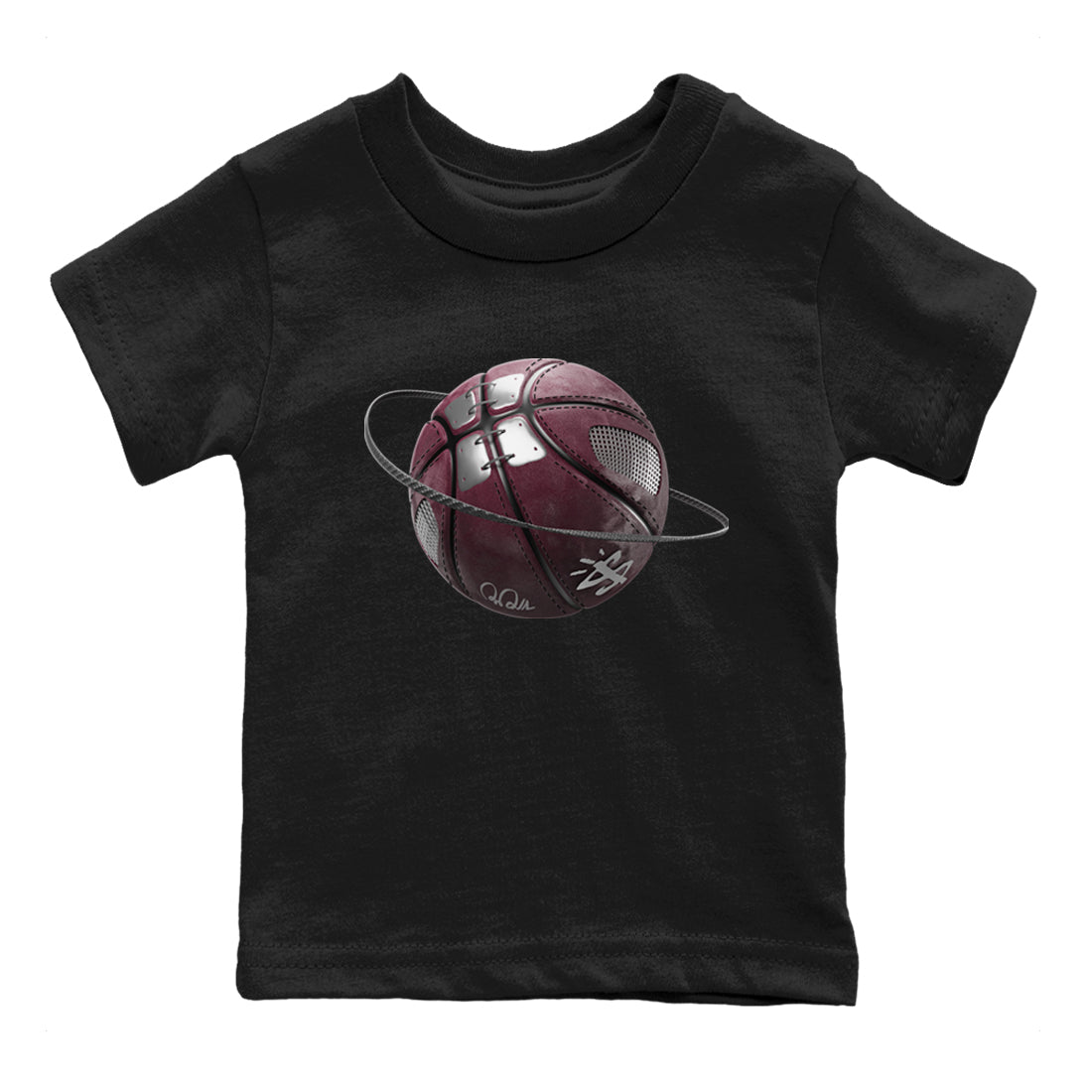 Air Jordan 5 Burgundy Sneaker Match Tees Basketball Planet Sneaker Tees AJ5 Burgundy Sneaker Release Tees Kids Shirts Black 2