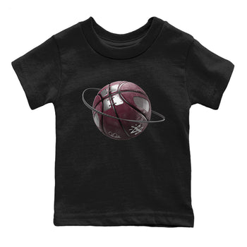 Air Jordan 5 Burgundy Sneaker Match Tees Basketball Planet Sneaker Tees AJ5 Burgundy Sneaker Release Tees Kids Shirts Black 2