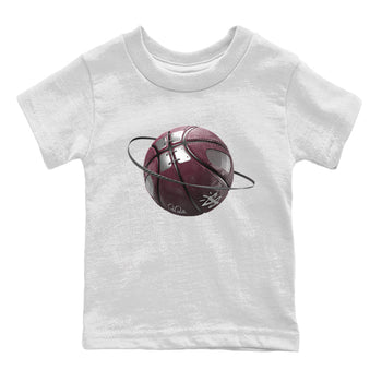 Air Jordan 5 Burgundy Sneaker Match Tees Basketball Planet Sneaker Tees AJ5 Burgundy Sneaker Release Tees Kids Shirts White 2