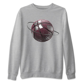 Air Jordan 5 Burgundy Sneaker Match Tees Basketball Planet Sneaker Tees AJ5 Burgundy Sneaker Release Tees Unisex Shirts Heather Grey 2