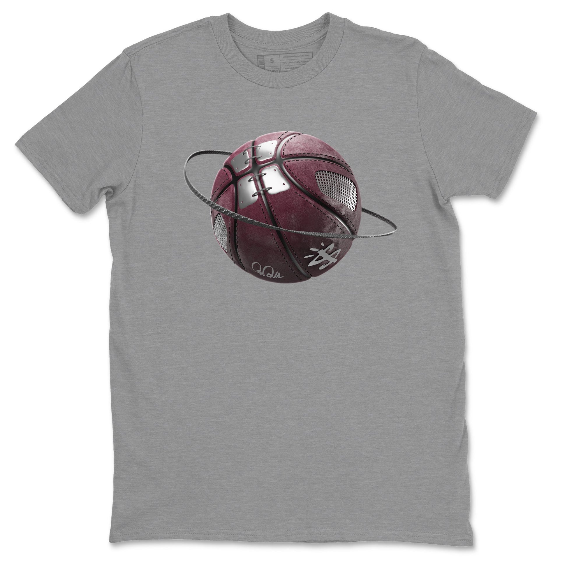 Air Jordan 5 Burgundy Sneaker Match Tees Basketball Planet Sneaker Tees AJ5 Burgundy Sneaker Release Tees Unisex Shirts Heather Grey 2