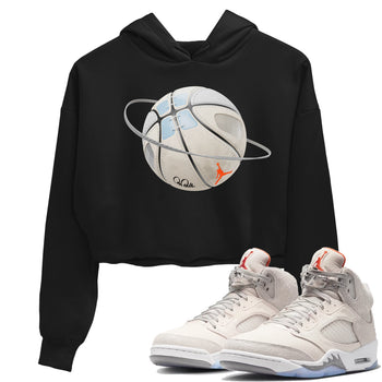 Air Jordan 5 Craft Sneaker Match Tees Basketball Planet Sneaker Tees AJ5 SE Craft Sneaker Release Tees Women's Shirts Black 1