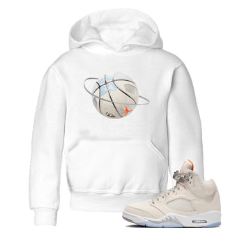 Air Jordan 5 Craft Sneaker Match Tees Basketball Planet Sneaker Tees AJ5 SE Craft Sneaker Release Tees Kids Shirts White 1