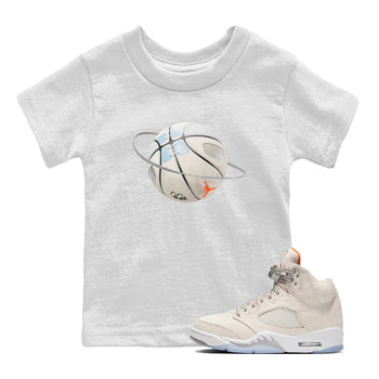 Air Jordan 5 Craft Sneaker Match Tees Basketball Planet Sneaker Tees AJ5 SE Craft Sneaker Release Tees Kids Shirts White 1