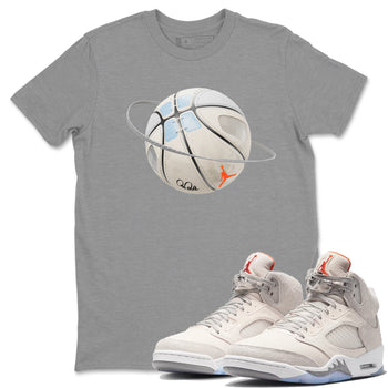 Air Jordan 5 Craft Sneaker Match Tees Basketball Planet Sneaker Tees AJ5 SE Craft Sneaker Release Tees Unisex Shirts Heather Grey 1