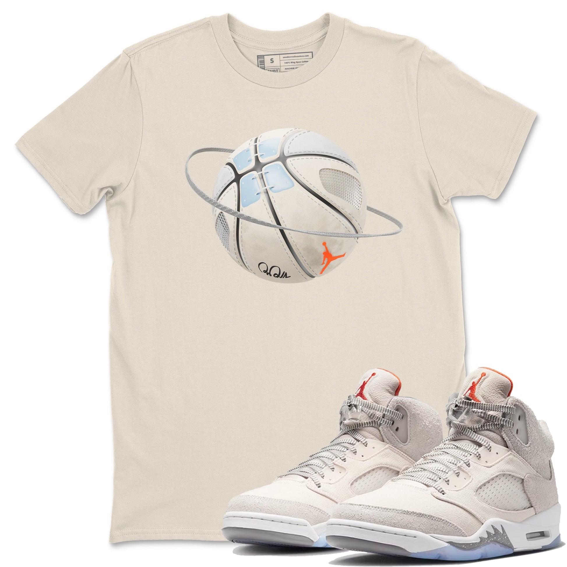 Air Jordan 5 Craft Sneaker Match Tees Basketball Planet Sneaker Tees AJ5 SE Craft Sneaker Release Tees Unisex Shirts Natural 1