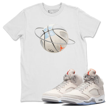 Air Jordan 5 Craft Sneaker Match Tees Basketball Planet Sneaker Tees AJ5 SE Craft Sneaker Release Tees Unisex Shirts White 1